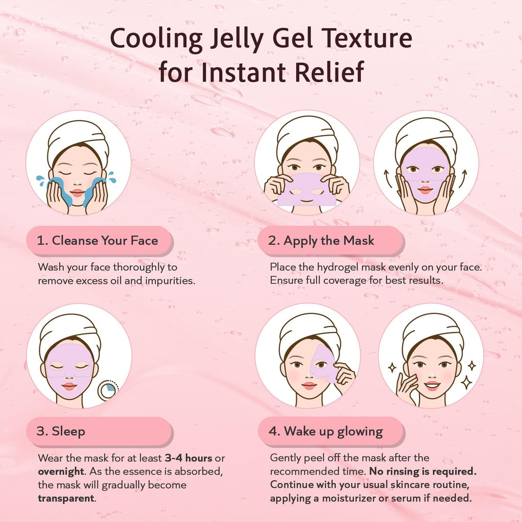 Salmon DNA PDRN Collagen Face Mask (4 PCS) – Korean Skincare Hydrogel Overnight Collagen Face Mask for Glass Skin – 4 Jelly Masks for Women and Men