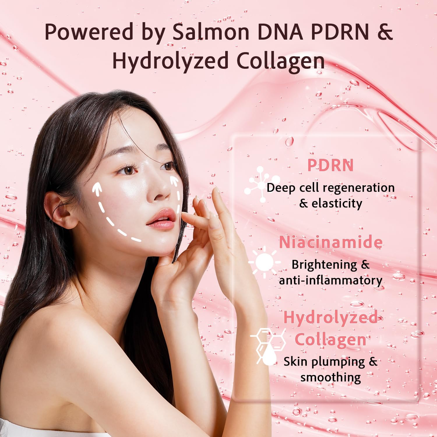 Salmon DNA PDRN Collagen Face Mask (4 PCS) – Korean Skincare Hydrogel Overnight Collagen Face Mask for Glass Skin – 4 Jelly Masks for Women and Men