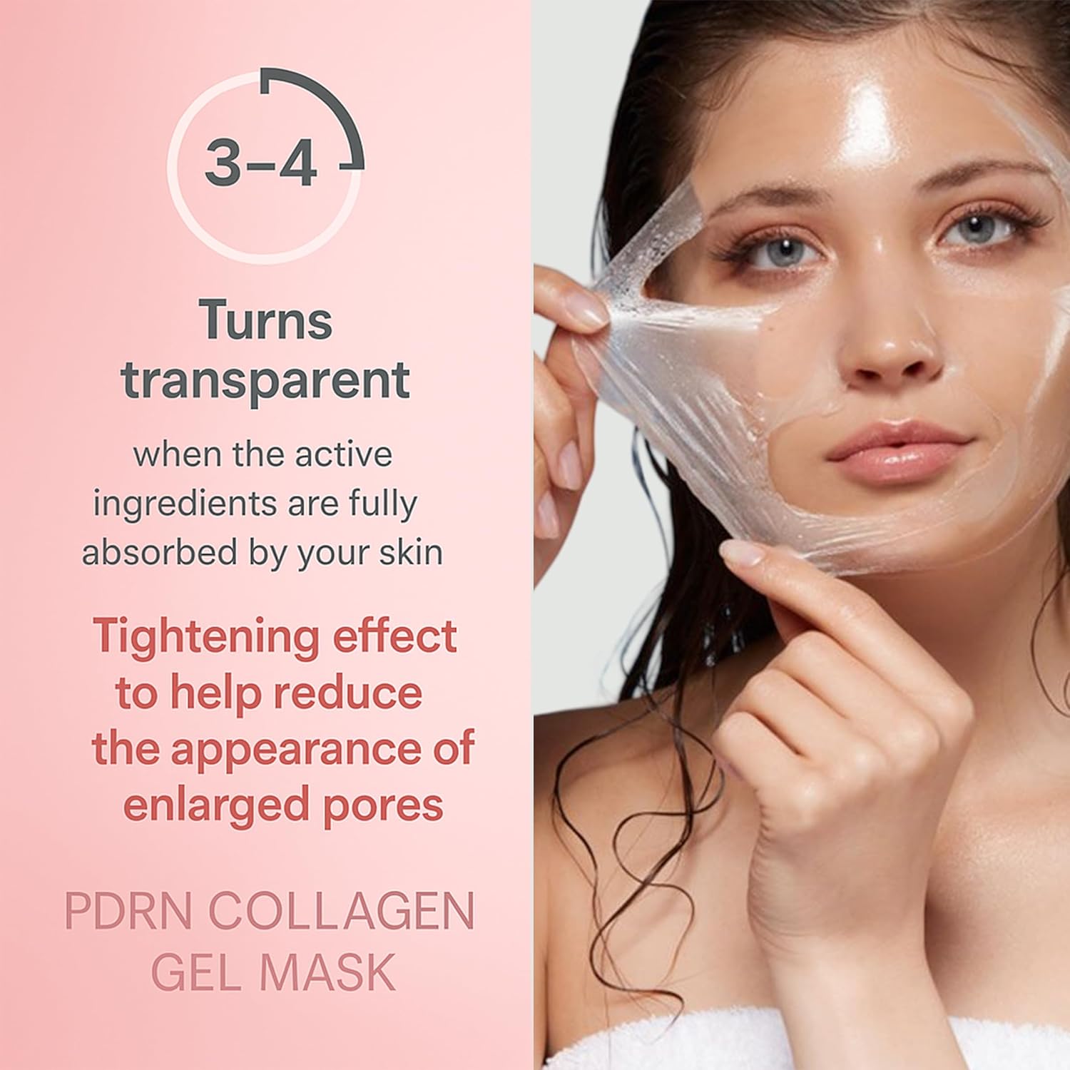Salmon DNA PDRN Collagen Face Mask (4 PCS) – Korean Skincare Hydrogel Overnight Collagen Face Mask for Glass Skin – 4 Jelly Masks for Women and Men